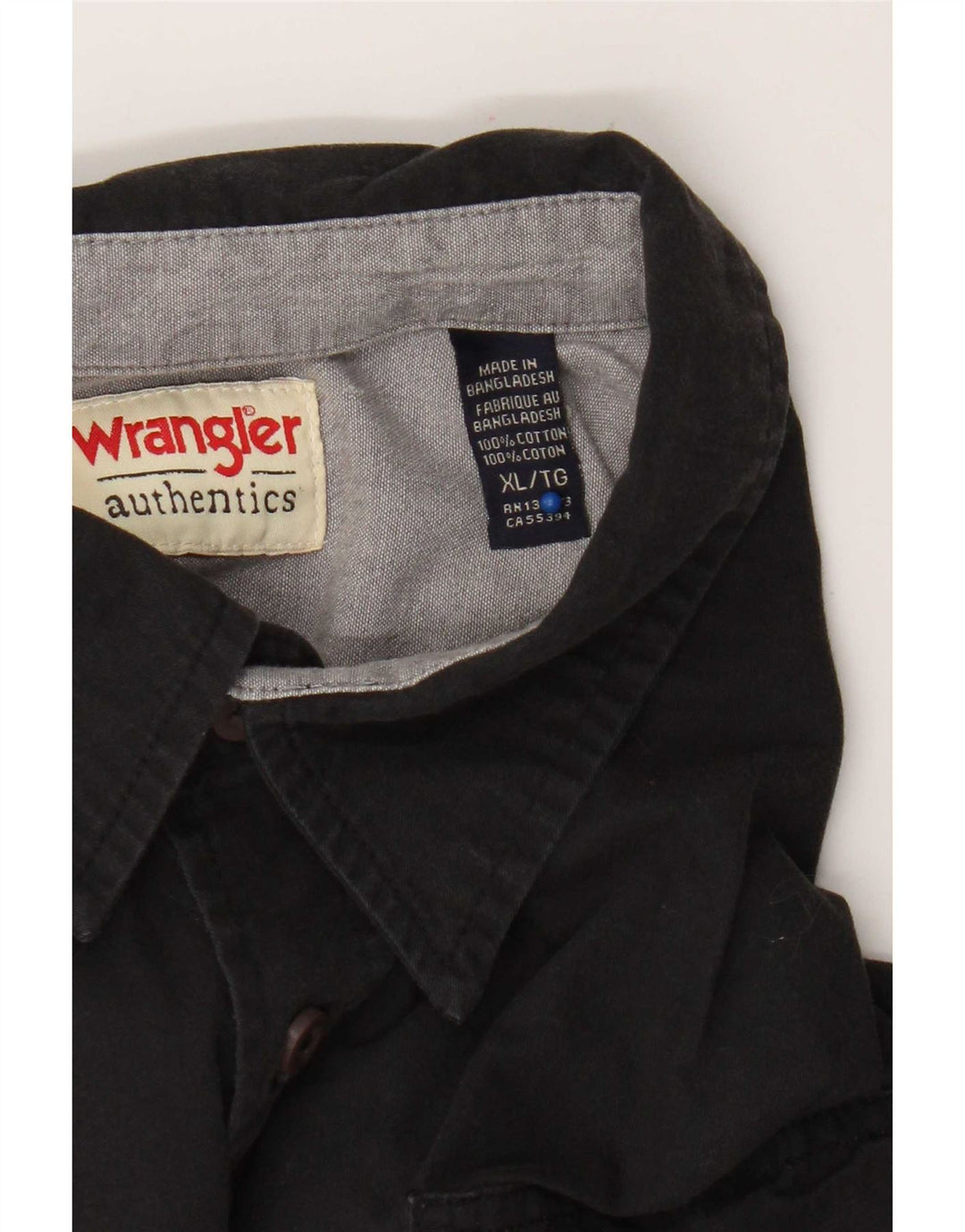 Wrangler kortærmet herreskjorte XL sort bomuld