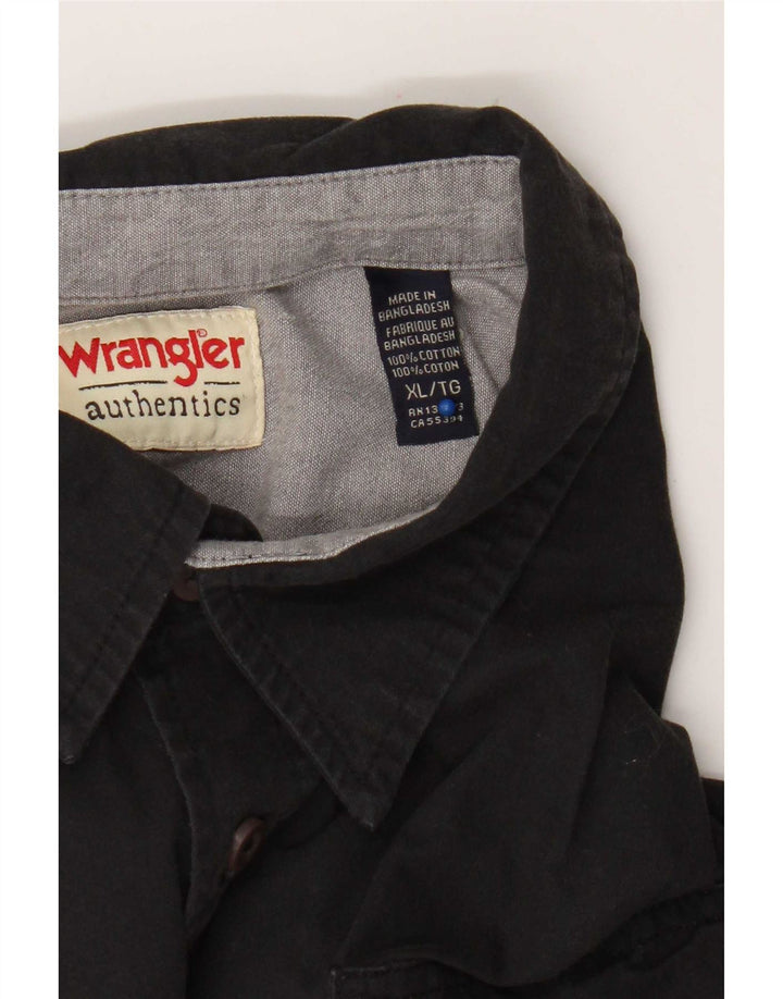 Wrangler kortærmet herreskjorte XL sort bomuld