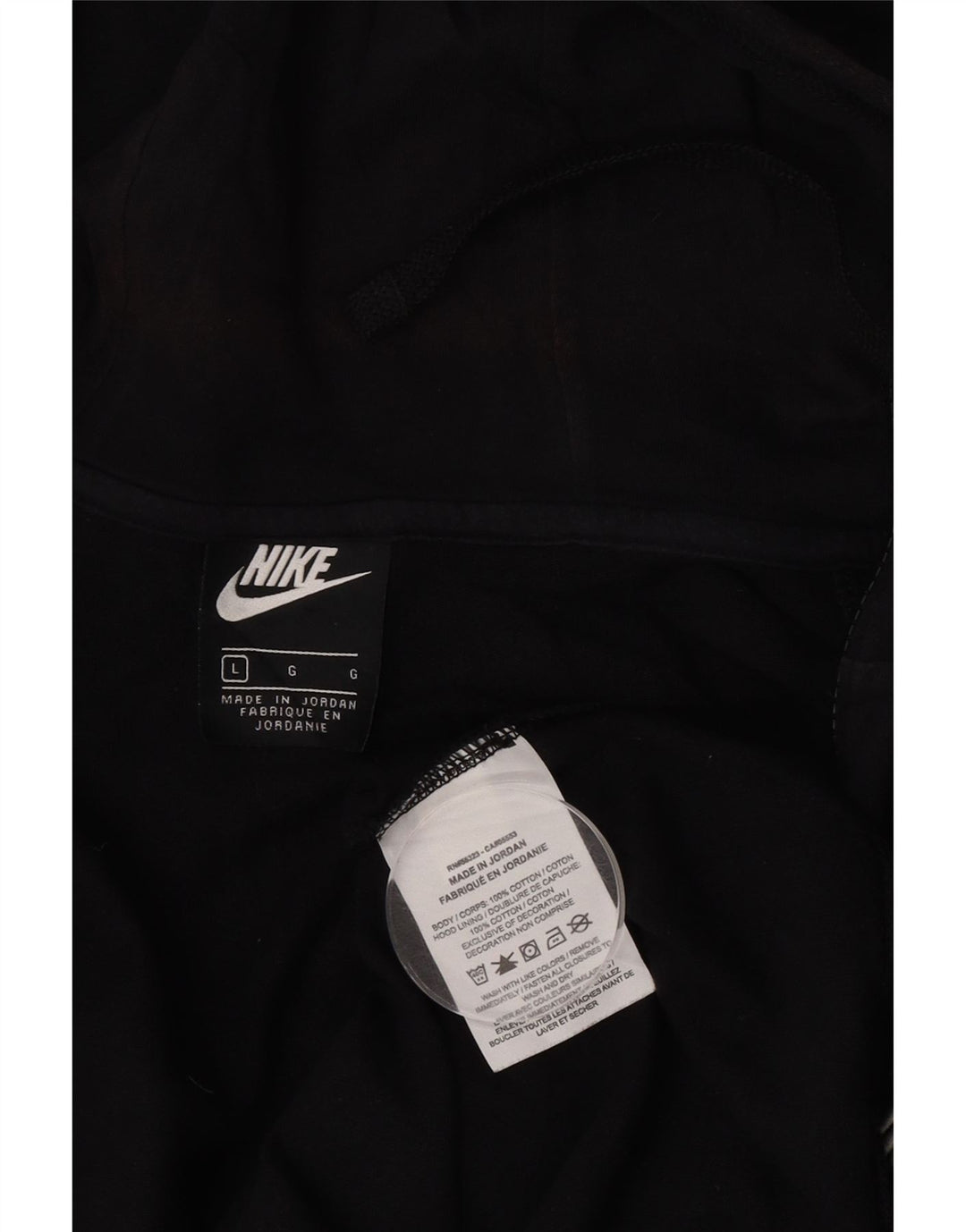 Nike hættetrøje med lynlås til mænd Stor sort bomuld