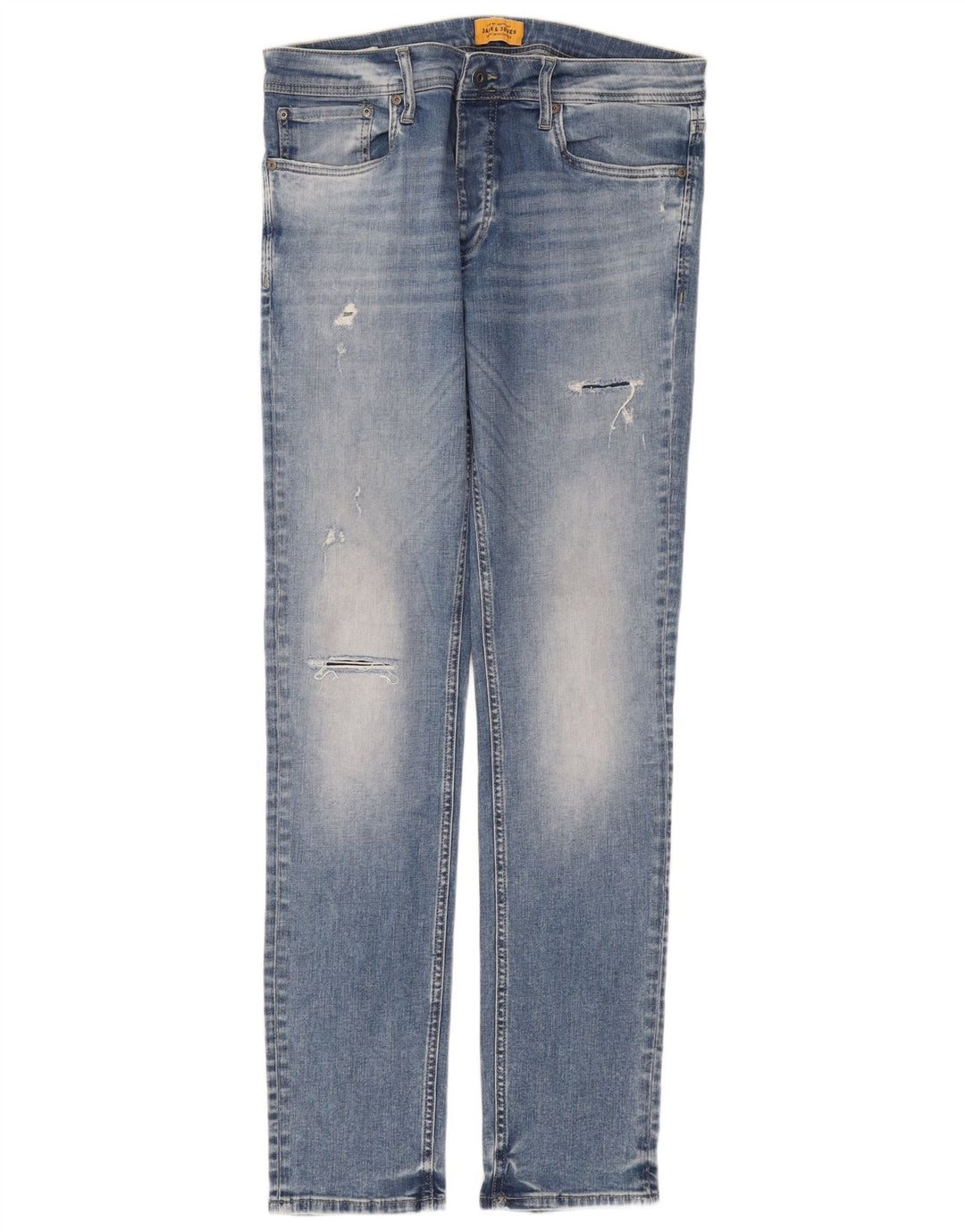 Jack & Jones Herre Distressed Slim Jeans W33 L34 Blå Bomuld