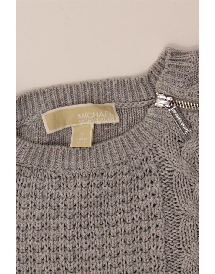 MICHAEL KORS Womens Boat Neck Jumper Sweater UK 10 Small Grey Vintage Michael Kors and Second-Hand Michael Kors from Messina Hembry 