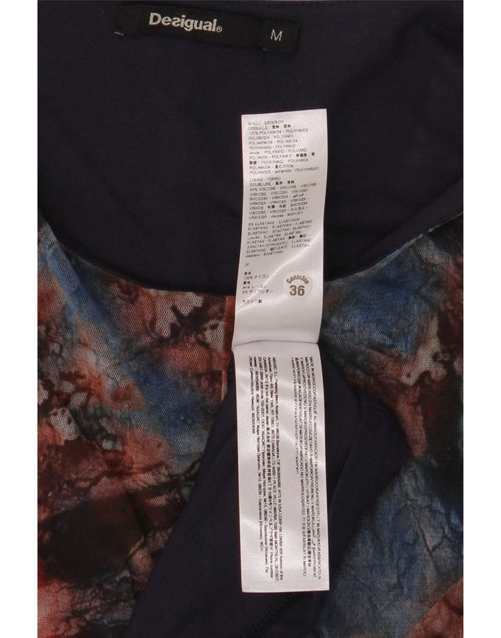 Desigual Dame ærmeløs Maxikjole UK 12 Medium Flerfarvet Tie Dye