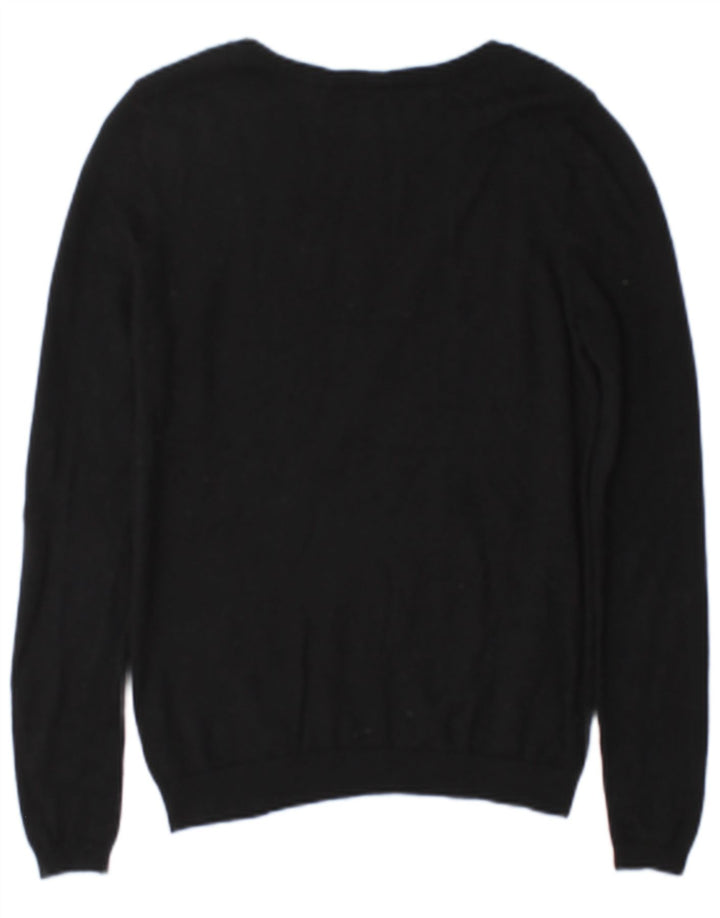 Reiss Dame Boat Neck Jumper Sweater UK 14 Medium Sort Uld