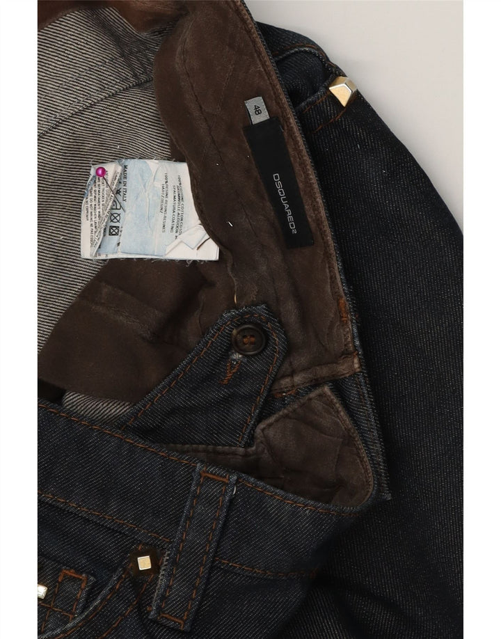 DSQUARED2 Dame Slim Jeans IT 48 XL W32 L31 Marineblå Bomuld