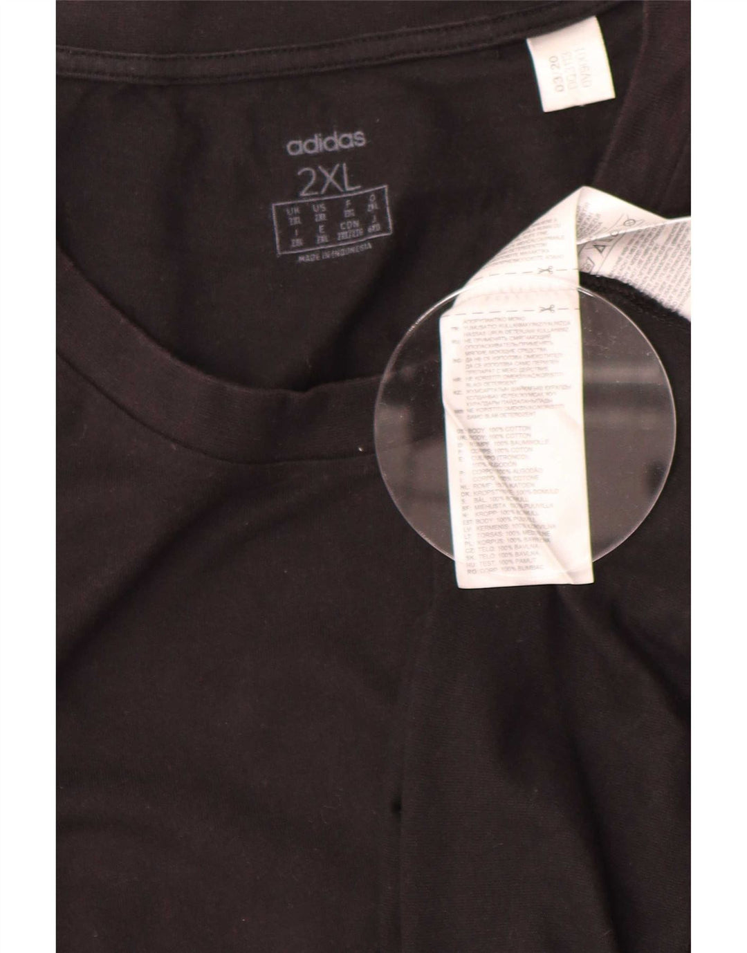 Adidas Herre T-Shirt Top 2XL Sort Bomuld