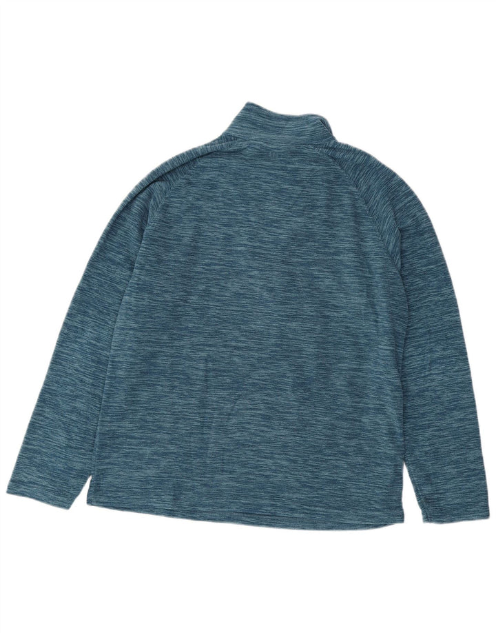 Mountain Warehouse Herre Zip Neck Fleece Jumper Medium Blue Flecked