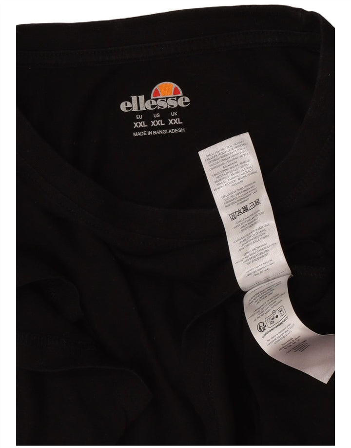 Ellesse Herre T-Shirt Top 2XL Sort Bomuld