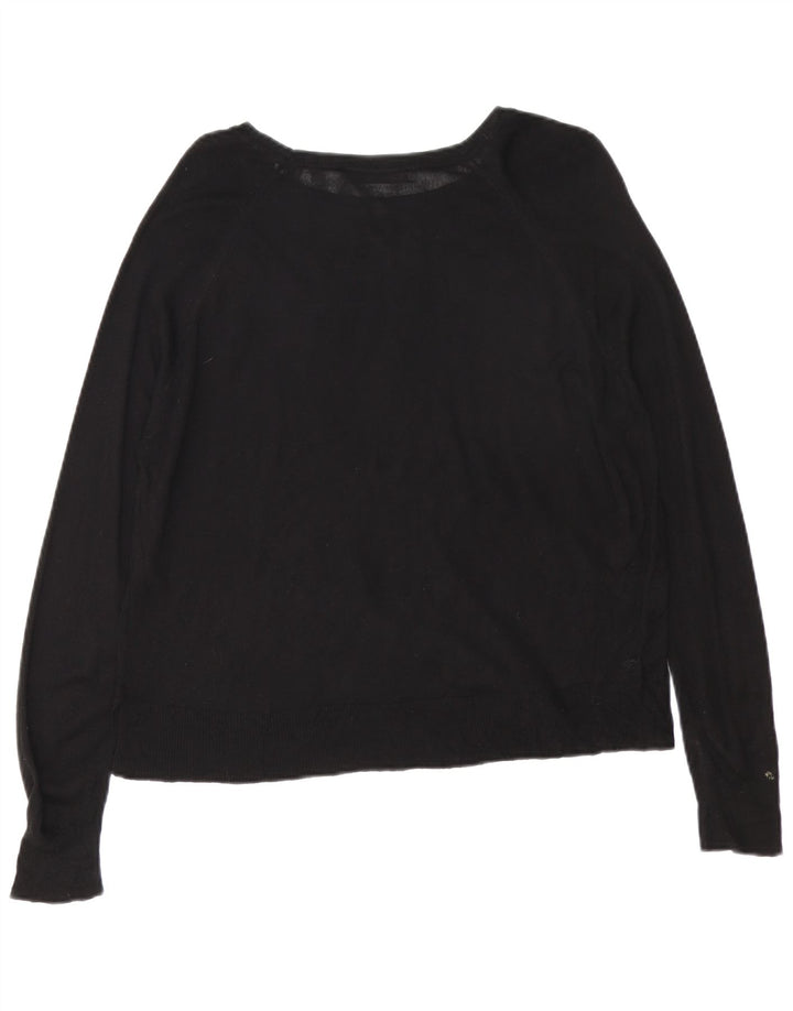 Zara Dame Boat Neck Jumper Sweater UK 14 Medium Black