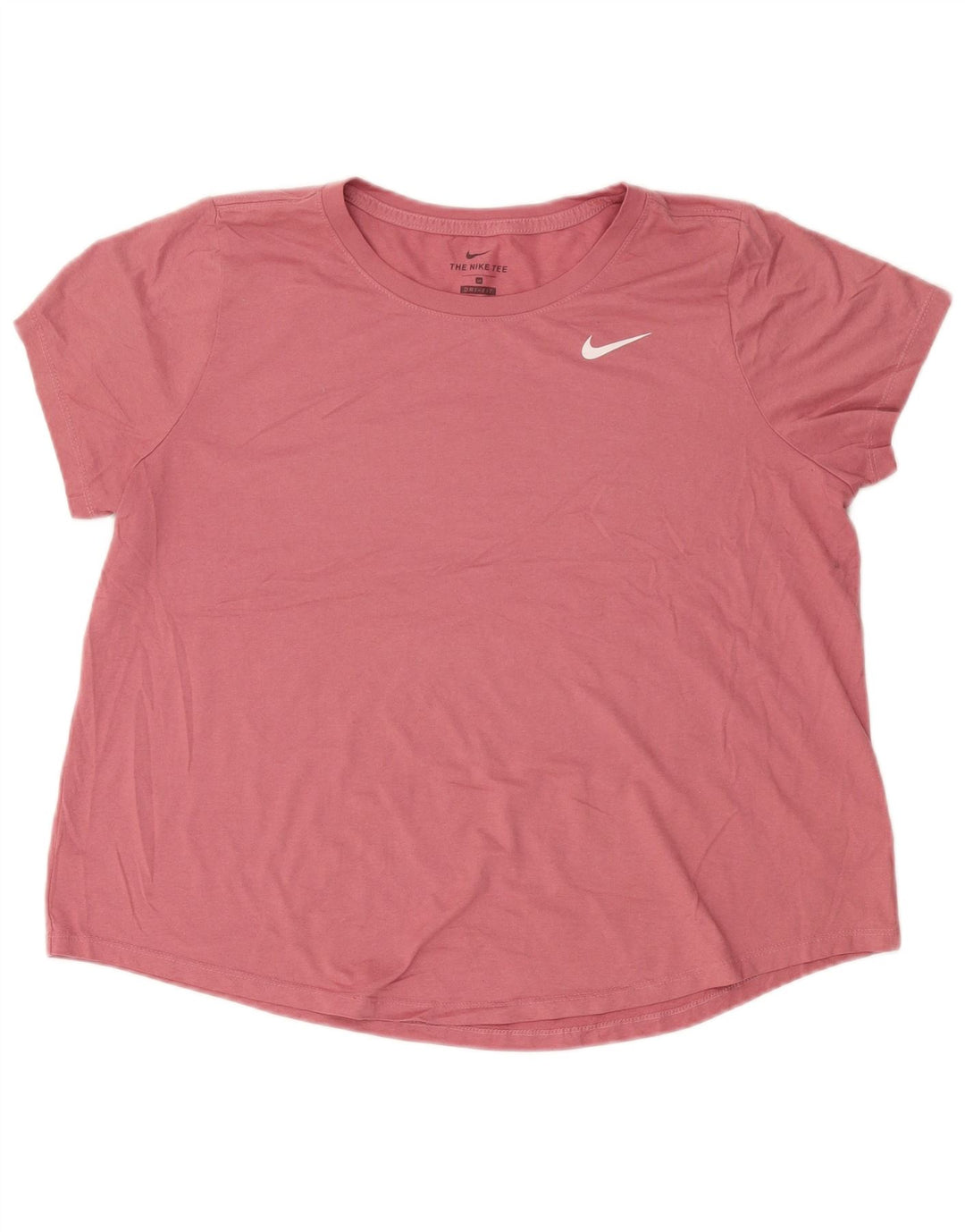 NIKE Dame Dri Fit T-Shirt Top UK 18 XL Pink Polyester
