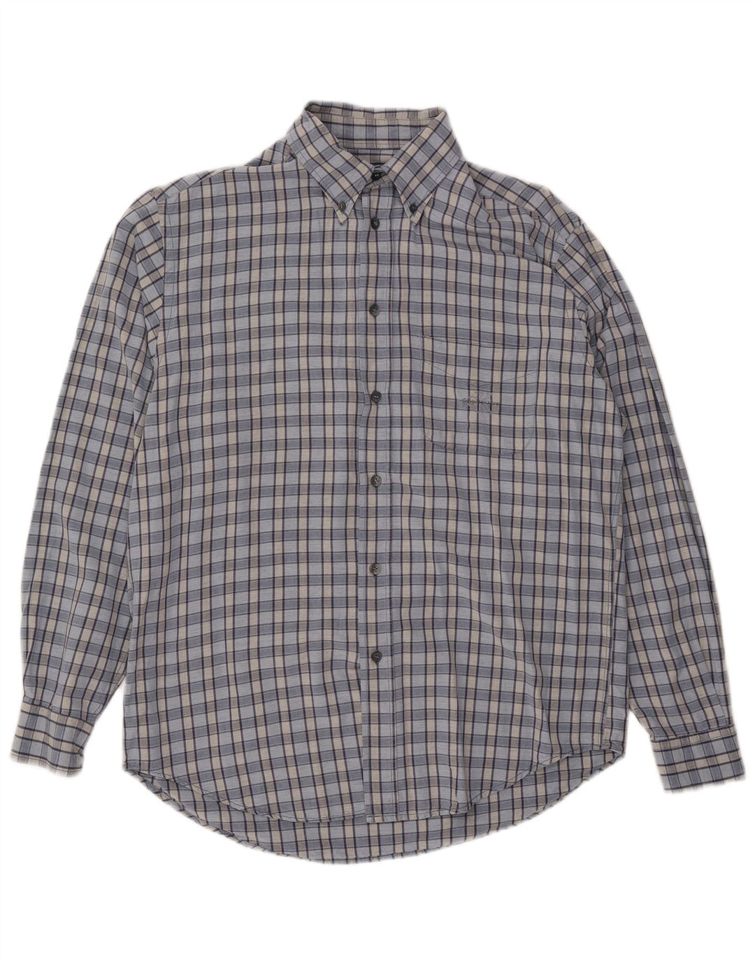 CALVIN KLEIN JEANS Herreskjorte Stor blå ternet viskose