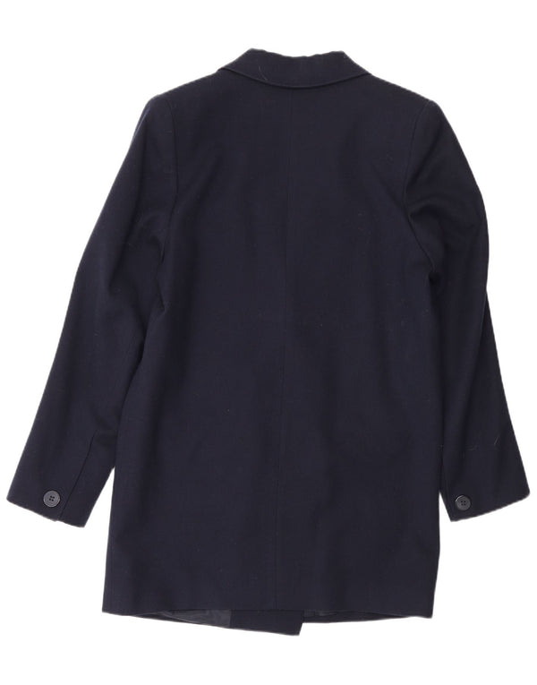Vintage Dame Dobbeltradet Blazer Jacket UK 10 Small Navy Blue