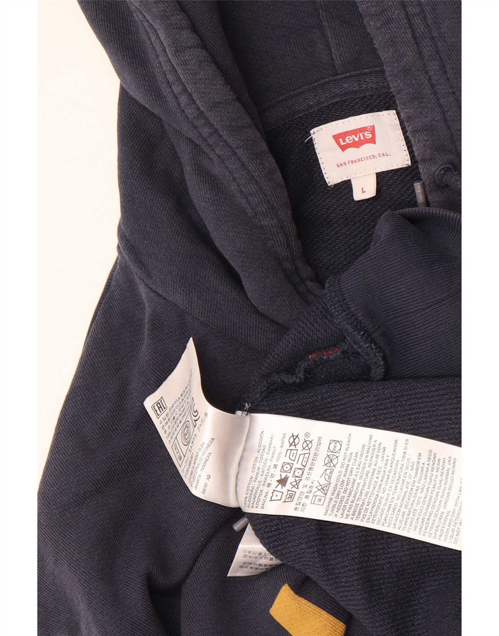 Levi's Grafisk hættetrøje til mænd Stor marineblå bomuld