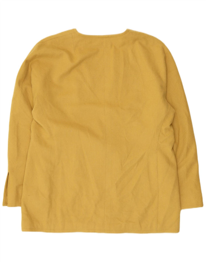 Vintage dame 1-knaps blazerjakke IT 44 Medium gul lammeuld