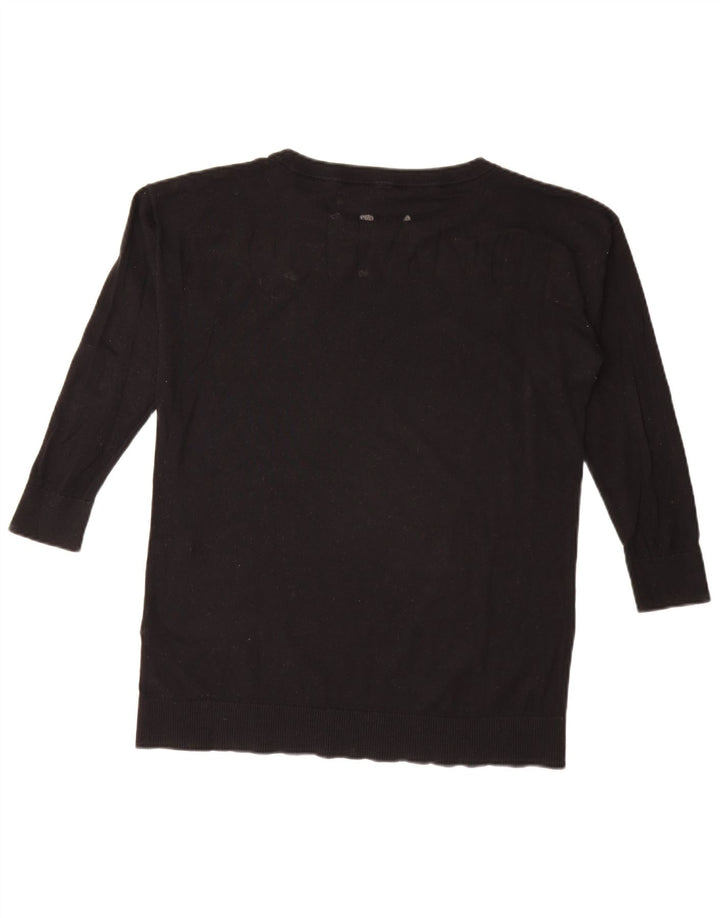 Armani Exchange Womens Grafisk Boat Neck Jumper Sweater UK 14 Medium Black