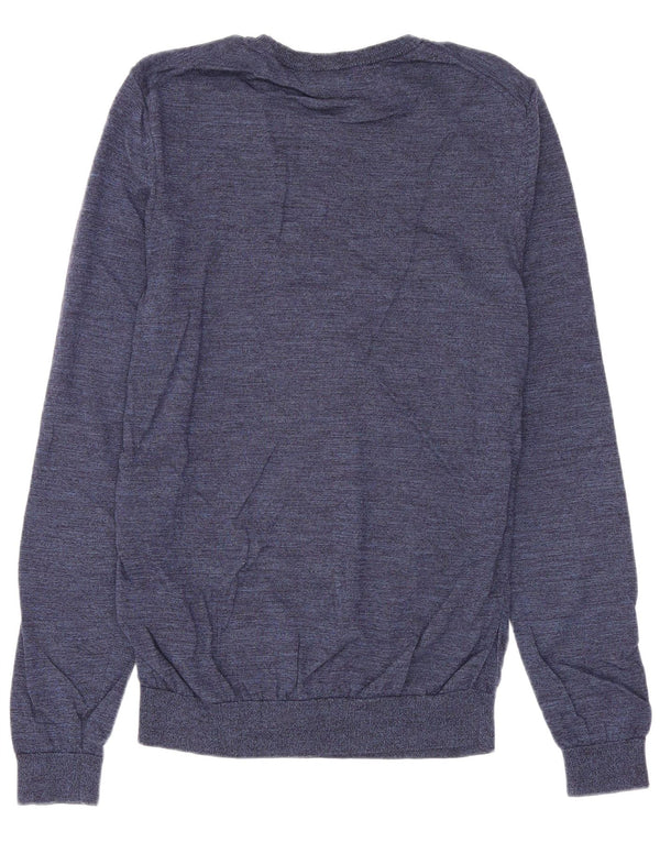 Hugo Boss Herre Crew Neck Jumper Sweater Medium Navy Blue Uld