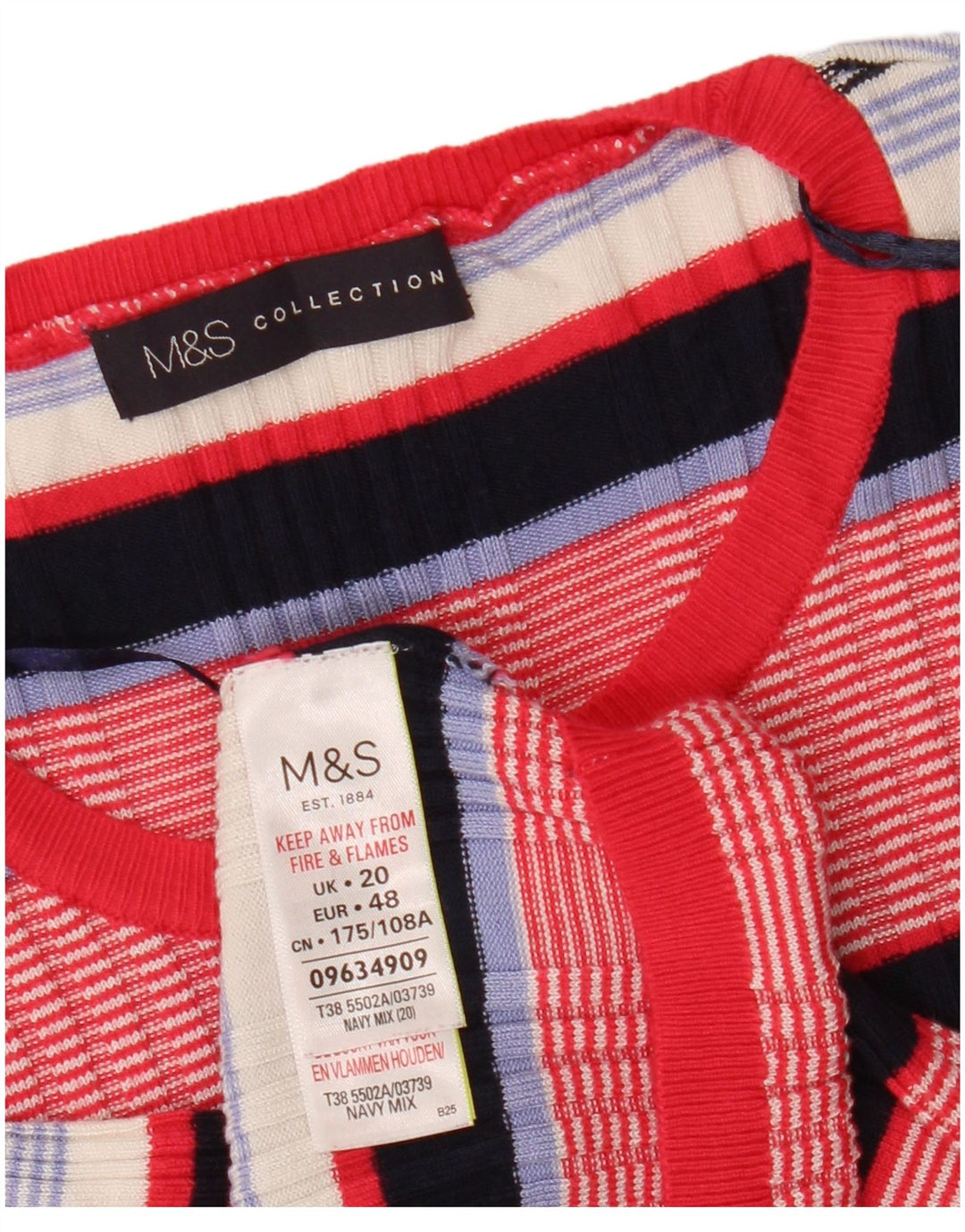 MARKS & SPENCER Dame sweater med rund hals DK 20 2XL Flerfarvet