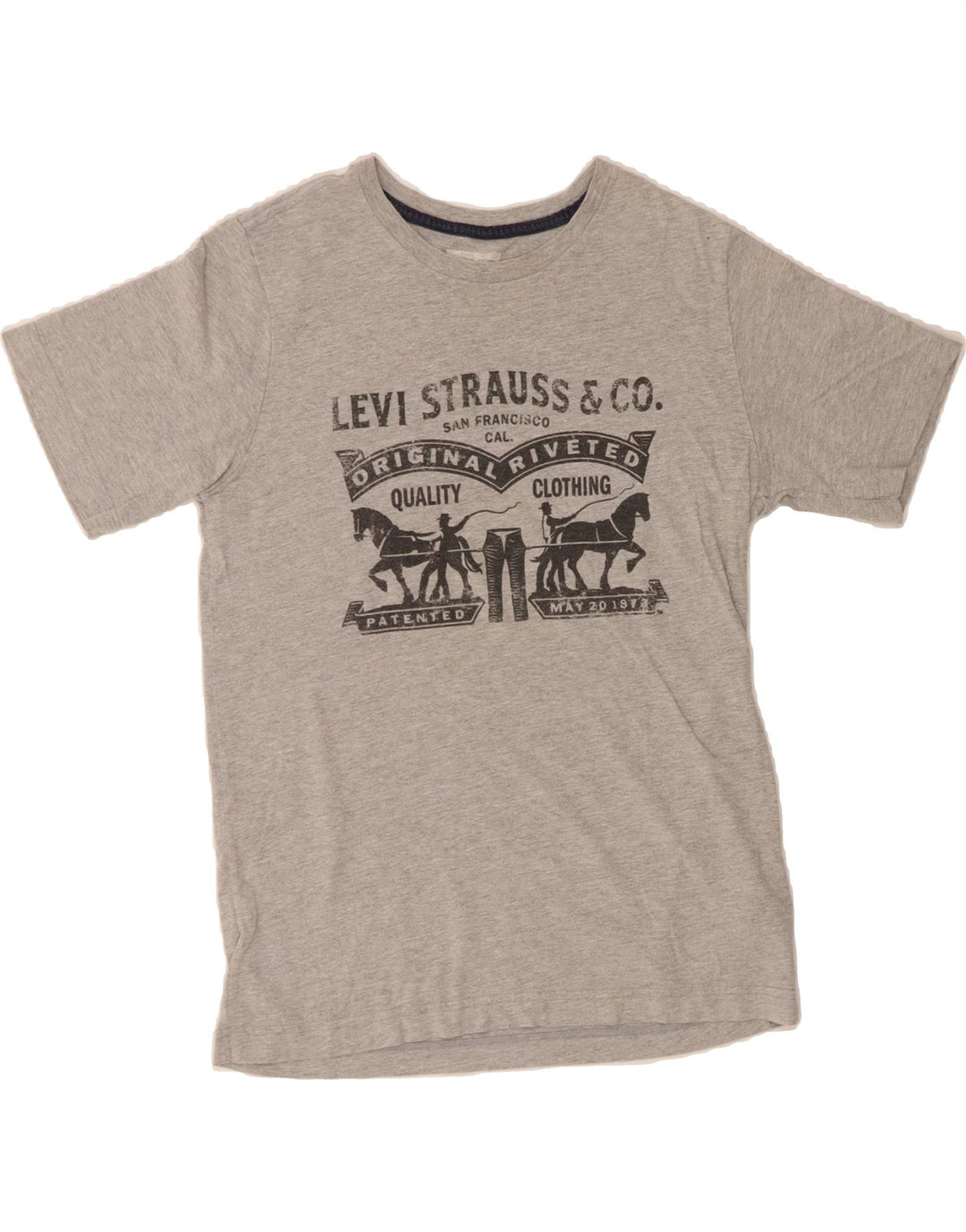 LEVI'S Boys Graphic T-Shirt Top 10-11 Years Medium Grey Cotton Vintage Levi's and Second-Hand Levi's from Messina Hembry 