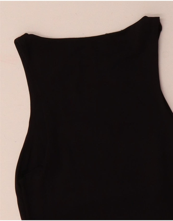 ZARA Womens Sleeveless Bodysuit UK 8 Small Black Polyamide