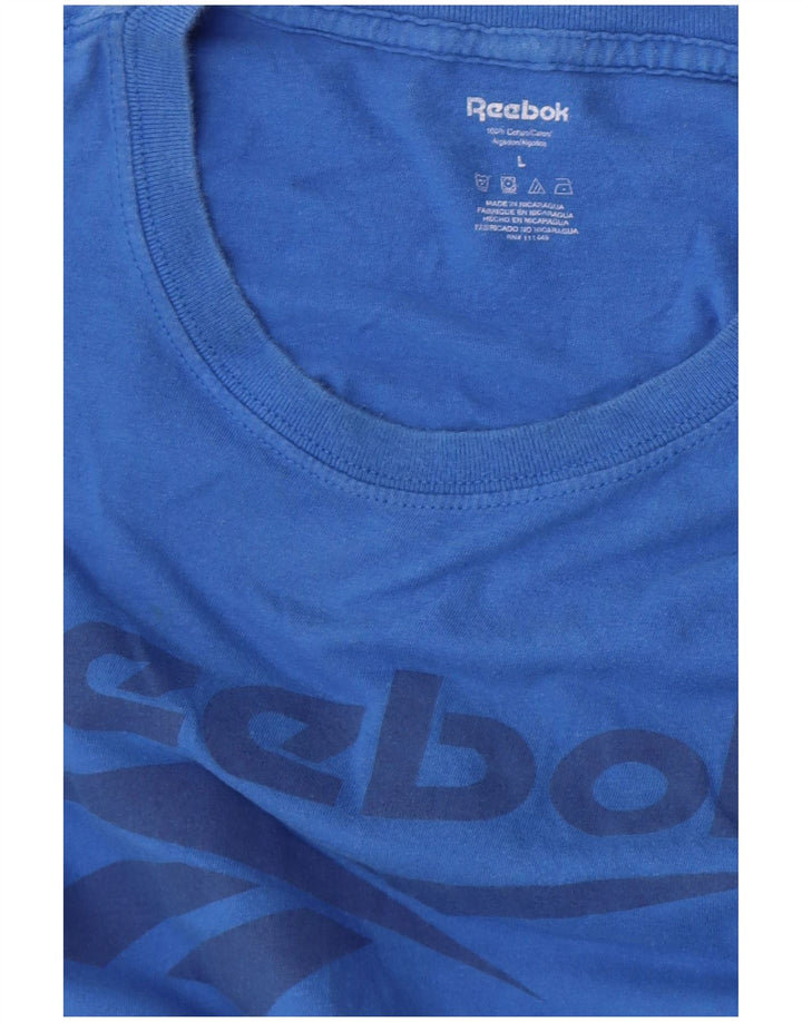 Reebok Herre Grafisk T-Shirt Top Stor Blå