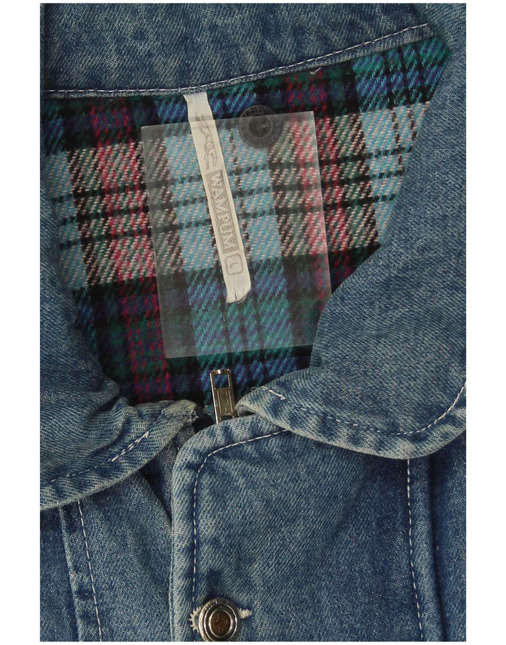 Wampum Herre Denim Coat UK 40 Large Blue Cotton