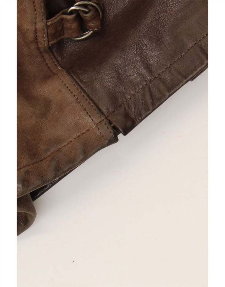 HALLHUBER Mens Leather Jacket UK 40 Large Brown Leather Vintage HALLHUBER and Second-Hand HALLHUBER from Messina Hembry 