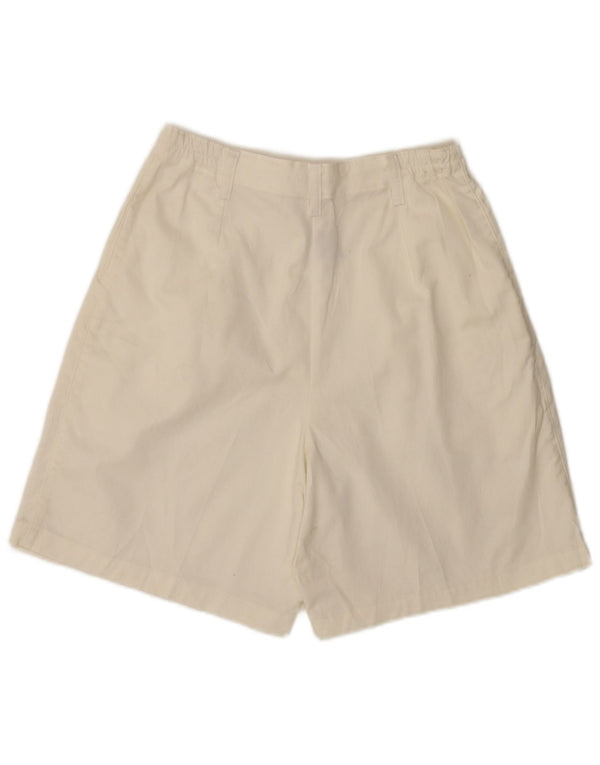 Lee Kvinders højtaljede afslappede shorts US 12 Large W28 White Bomuld