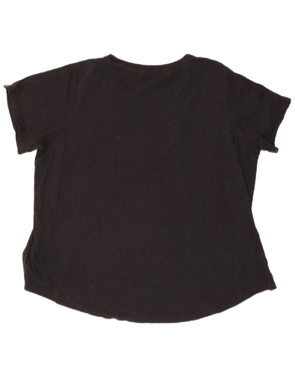 Nike grafisk T-shirt top til kvinder UK 20 2XL Sort bomuld