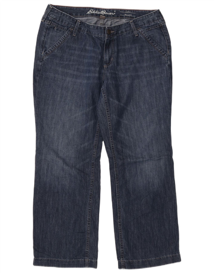 Eddie Bauer Womens Curvy Straight Jeans US 12 Large W35 L27 Blue Cotton