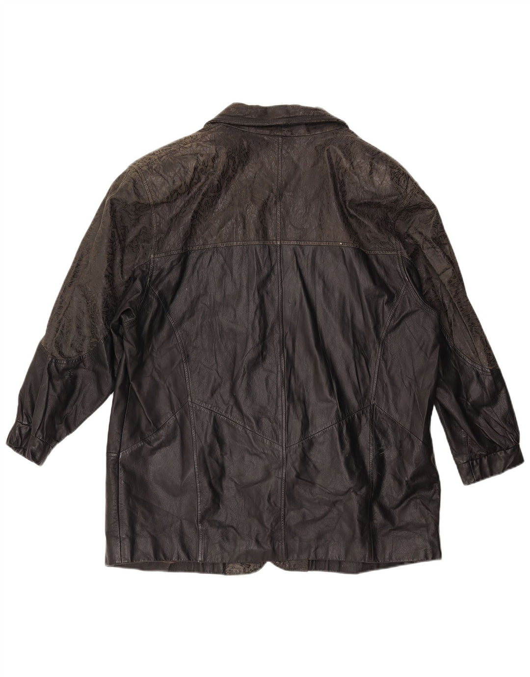 Vintage Herre Loose Fit Læderjakke IT 46 Lille sort læder