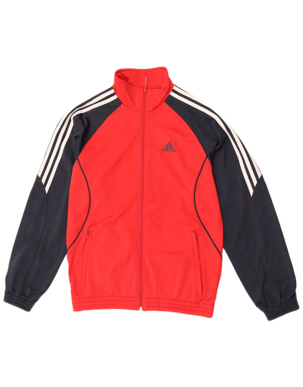 Adidas Træningsdragt til mænd, topjakke UK 34/36 Small Red Colourblock Polyester