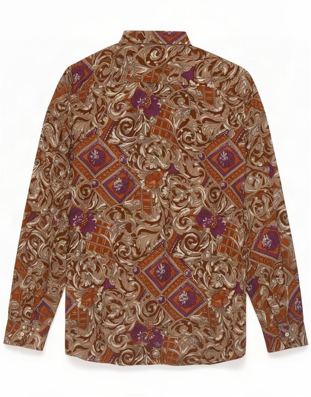 Vintage Herreskjorte XL Brun Blomster