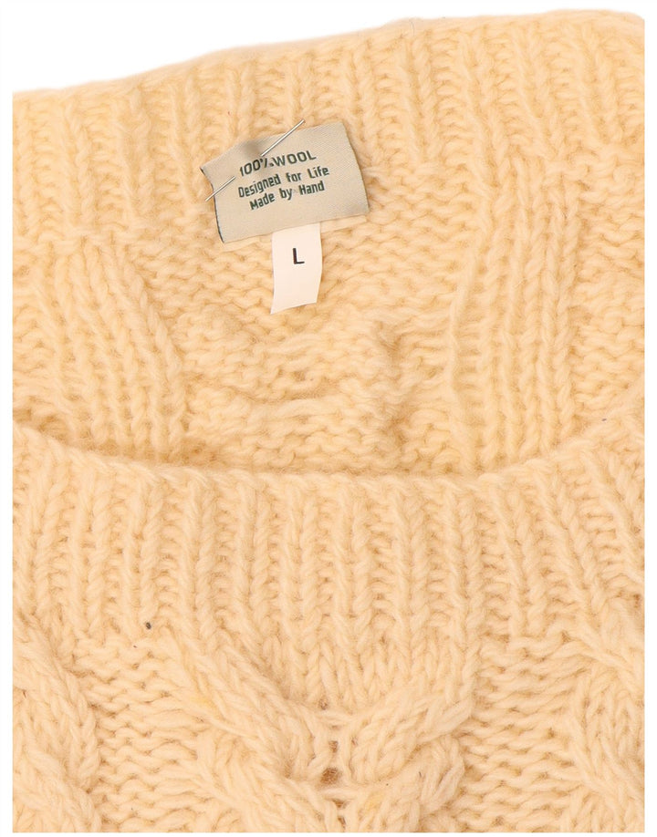 Pachamama Herre Boat Neck Jumper Sweater Large Off White Uld