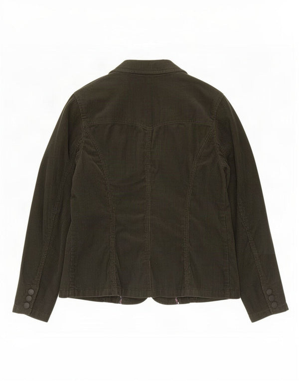 Marks & Spencer Dame 2-knaps Corduroy Blazer Jacket UK 16 Large Khaki