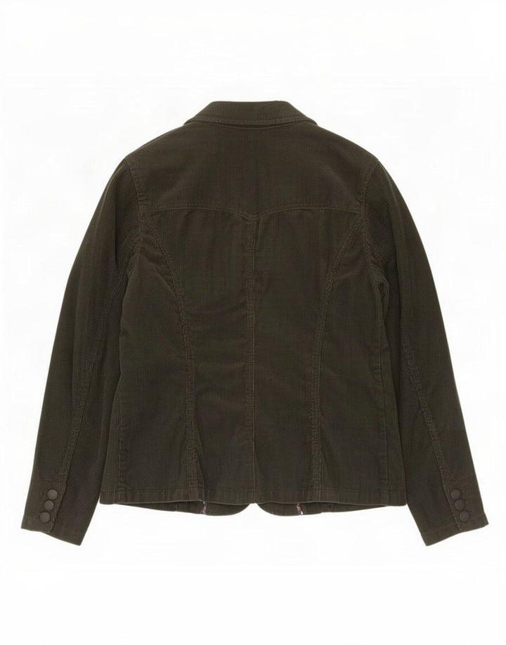 Marks & Spencer Dame 2-knaps Corduroy Blazer Jacket UK 16 Large Khaki