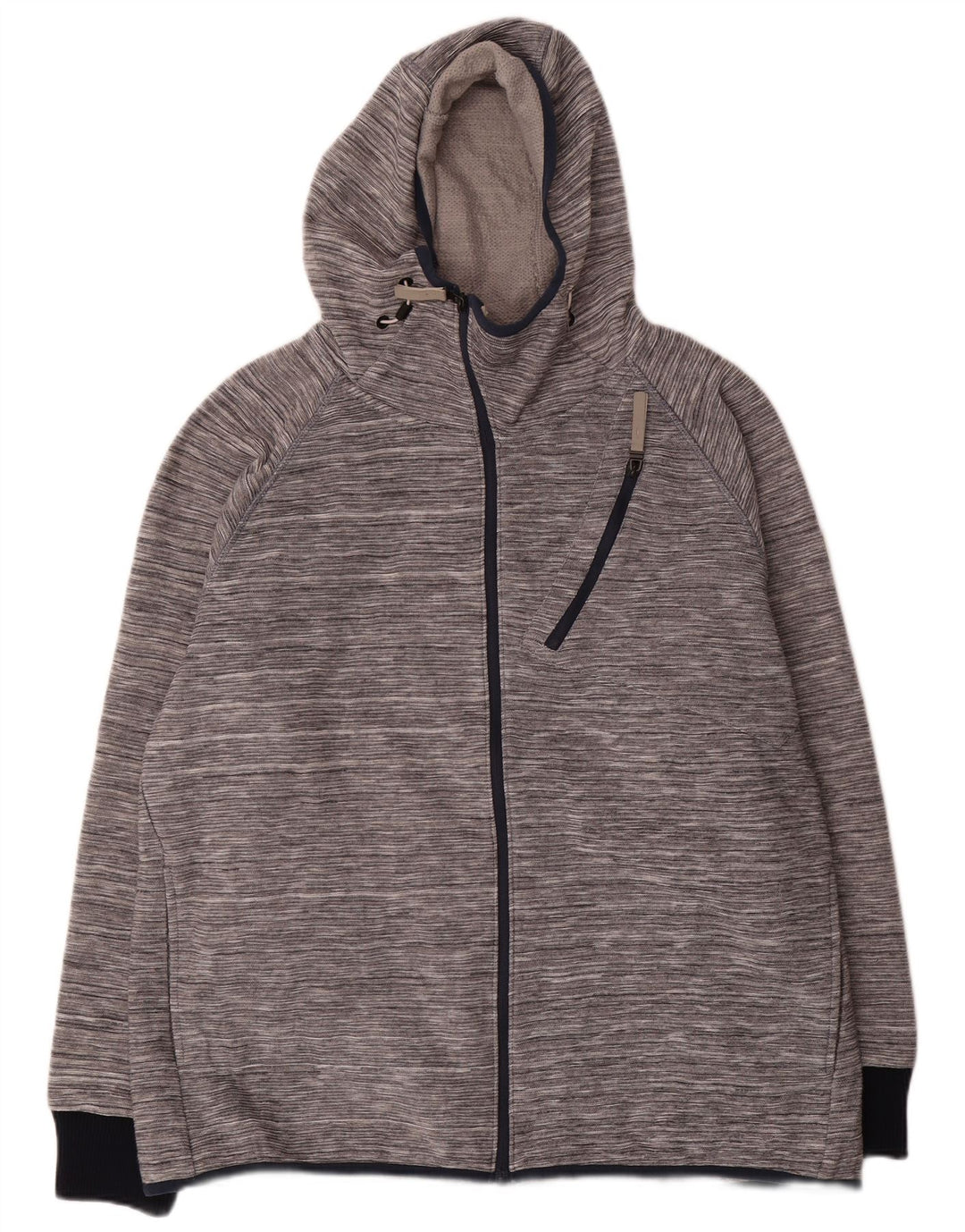 Bænk Herre hættetrøje med lynlås 2XL Grå Flecked Acryl