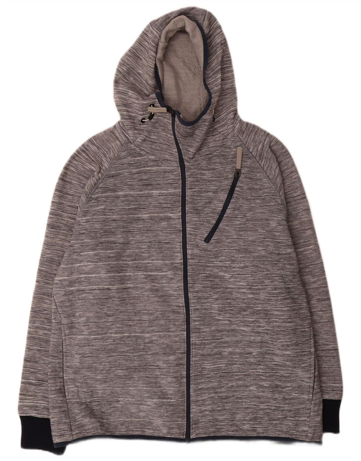 Bænk Herre hættetrøje med lynlås 2XL Grå Flecked Acryl