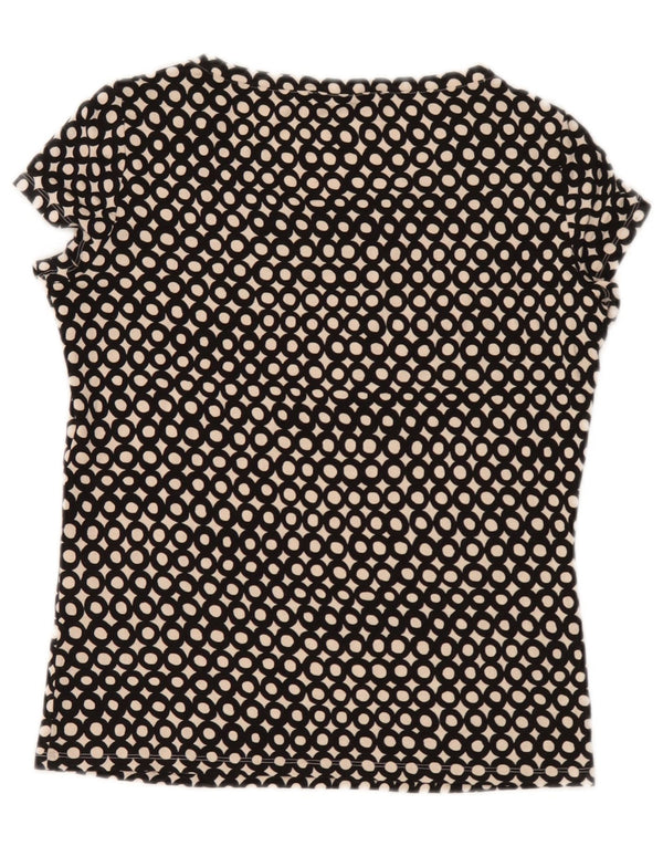 Max Mara Dame Weekend Bluse Top UK 10 Small Black Spotted Viscose