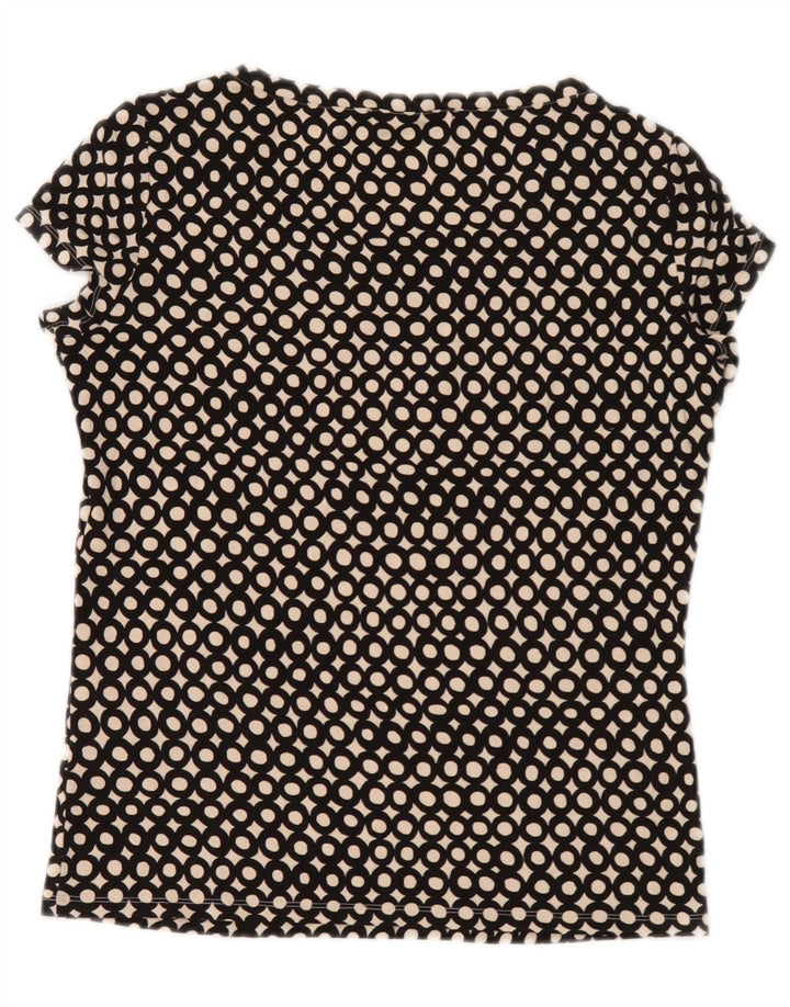 Max Mara Dame Weekend Bluse Top UK 10 Small Black Spotted Viscose