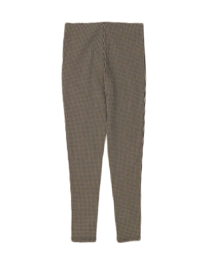 ZARA Womens Slim Casual Trousers Medium W28 L28 Black Houndstooth Viscose Vintage Zara and Second-Hand Zara from Messina Hembry 
