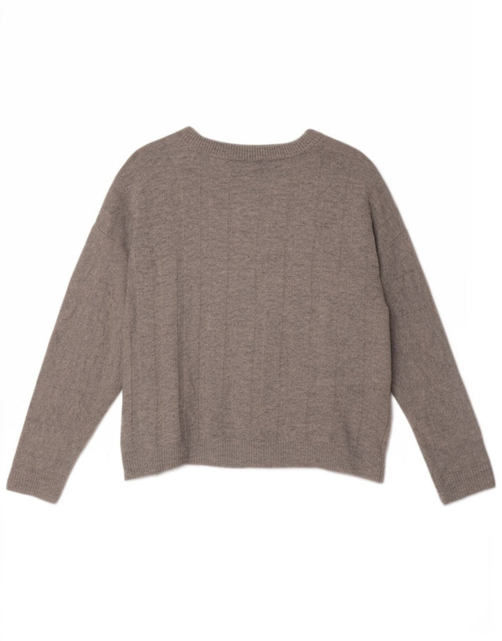 Marks & Spencer Dame Oversized Boat Neck Jumper Sweater UK 10 Small Grey