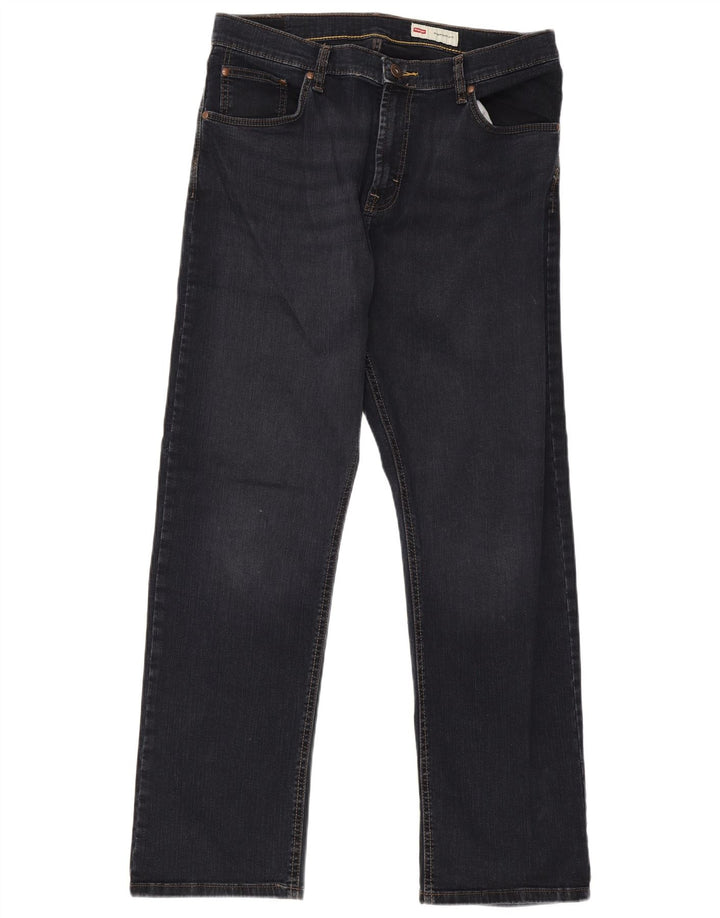 Wrangler Straight Jeans til mænd W33 L30 Marineblå Bomuld
