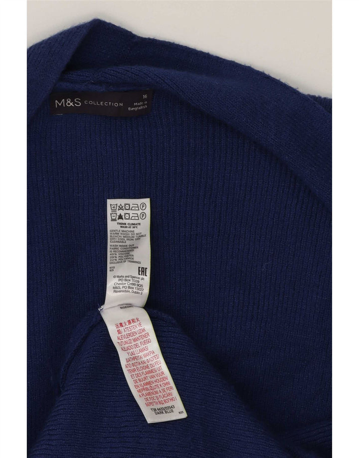 Marks & Spencer Dame Oversized Longline Cardigan Sweater UK 16 Large Blue