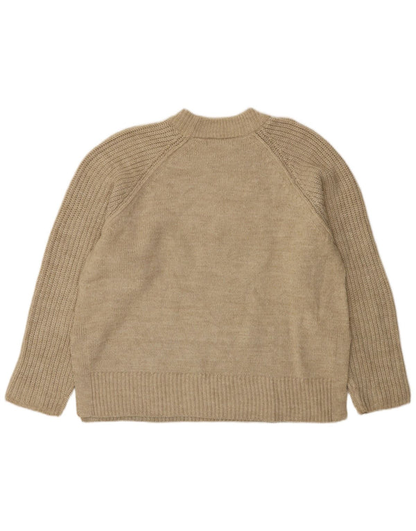 Marks & Spencer Dame Turtle Neck Jumper Sweater UK 16 Stor Beige Akryl