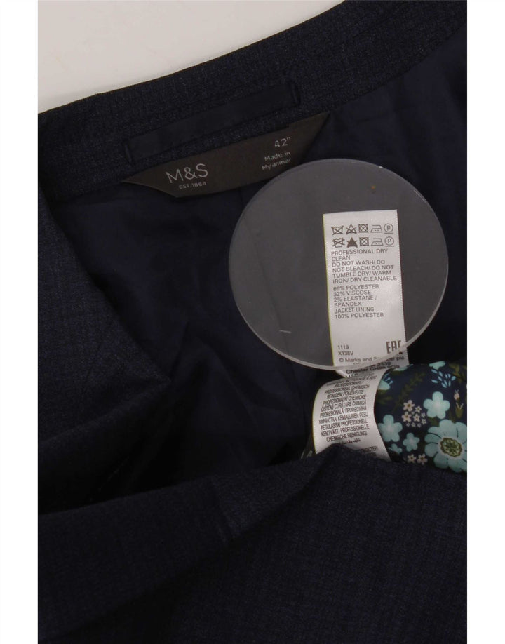 Marks & Spencer Herre 2-knaps blazerjakke UK 42 Stor marineblå polyester
