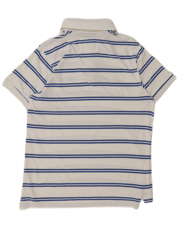 Richfield herre poloshirt XL hvid stribet bomuld