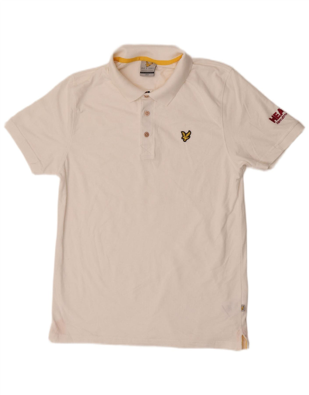 Lyle & Scott Herre grafisk poloshirt Stor hvid bomuld
