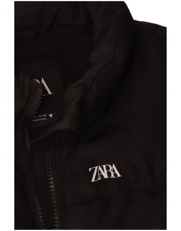 Zara Womens Polstret Gilet UK 14 Medium Black Polyester