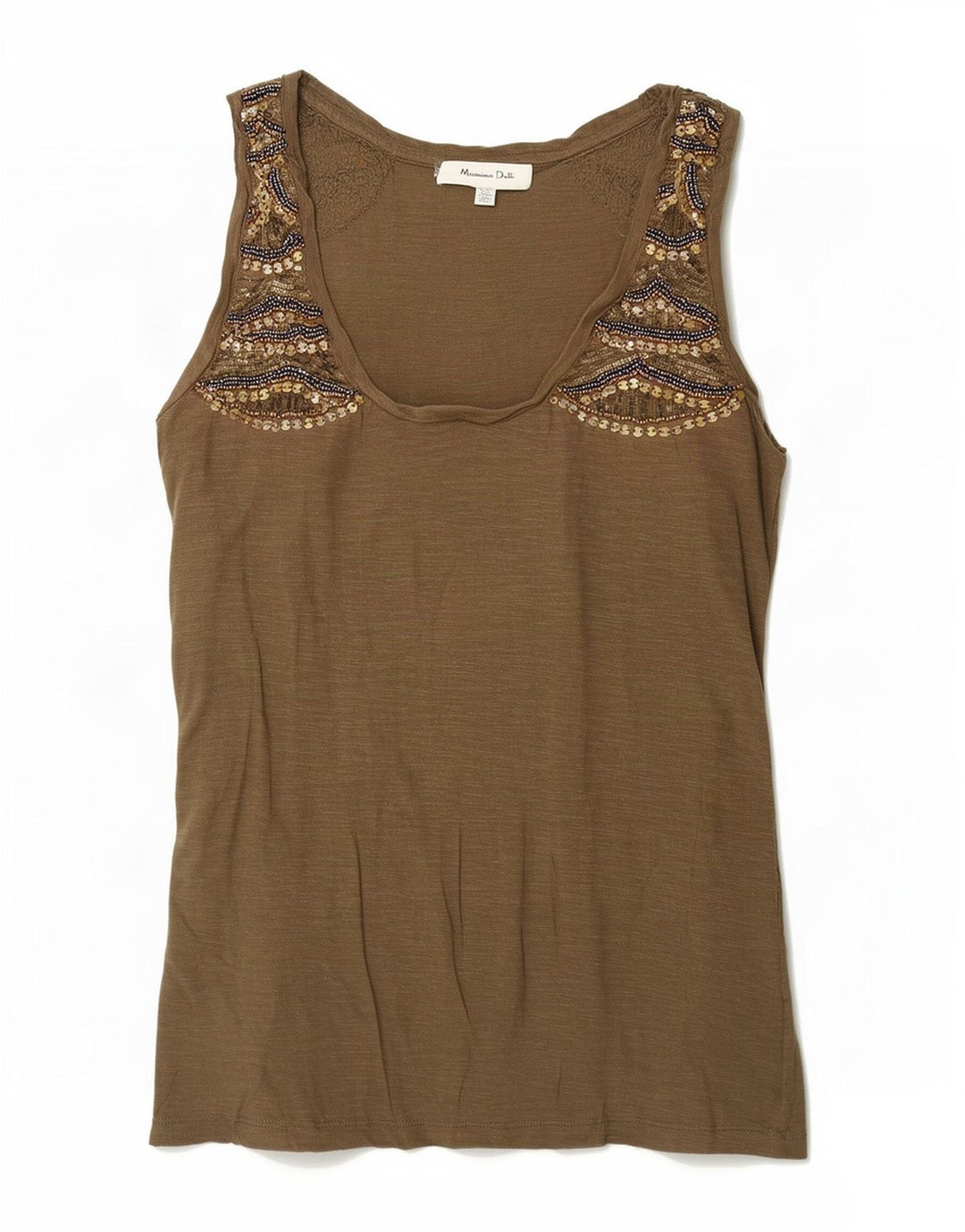 Massimo Dutti Damevest Top UK 6 XS Brun Bomuld