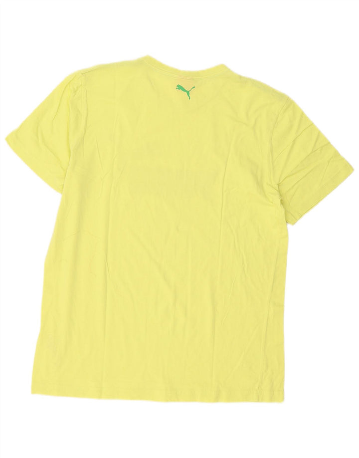 Puma Herre Grafisk T-Shirt Top Stor Gul Bomuld
