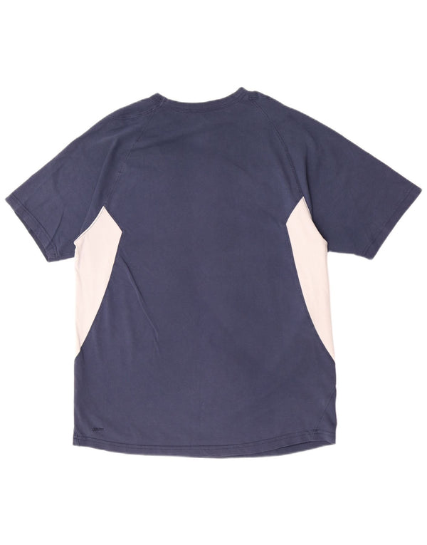 Nike Mens T-Shirt Top UK 42/44 Large Navy Blue Colourblock Cotton